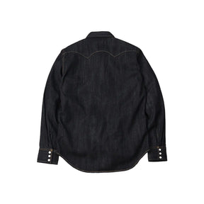 The Flat Head FN-SDW-002L 10oz Denim Western Shirt Indigo