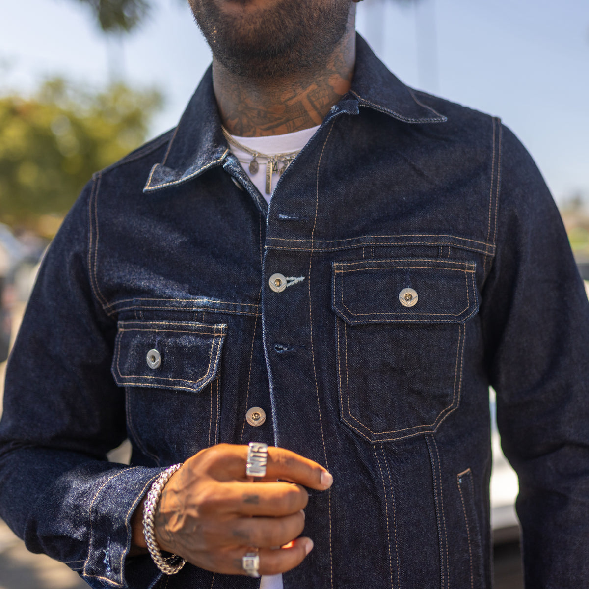 Rogue Territory 15oz Rinsed Indigo Cruiser Jacket