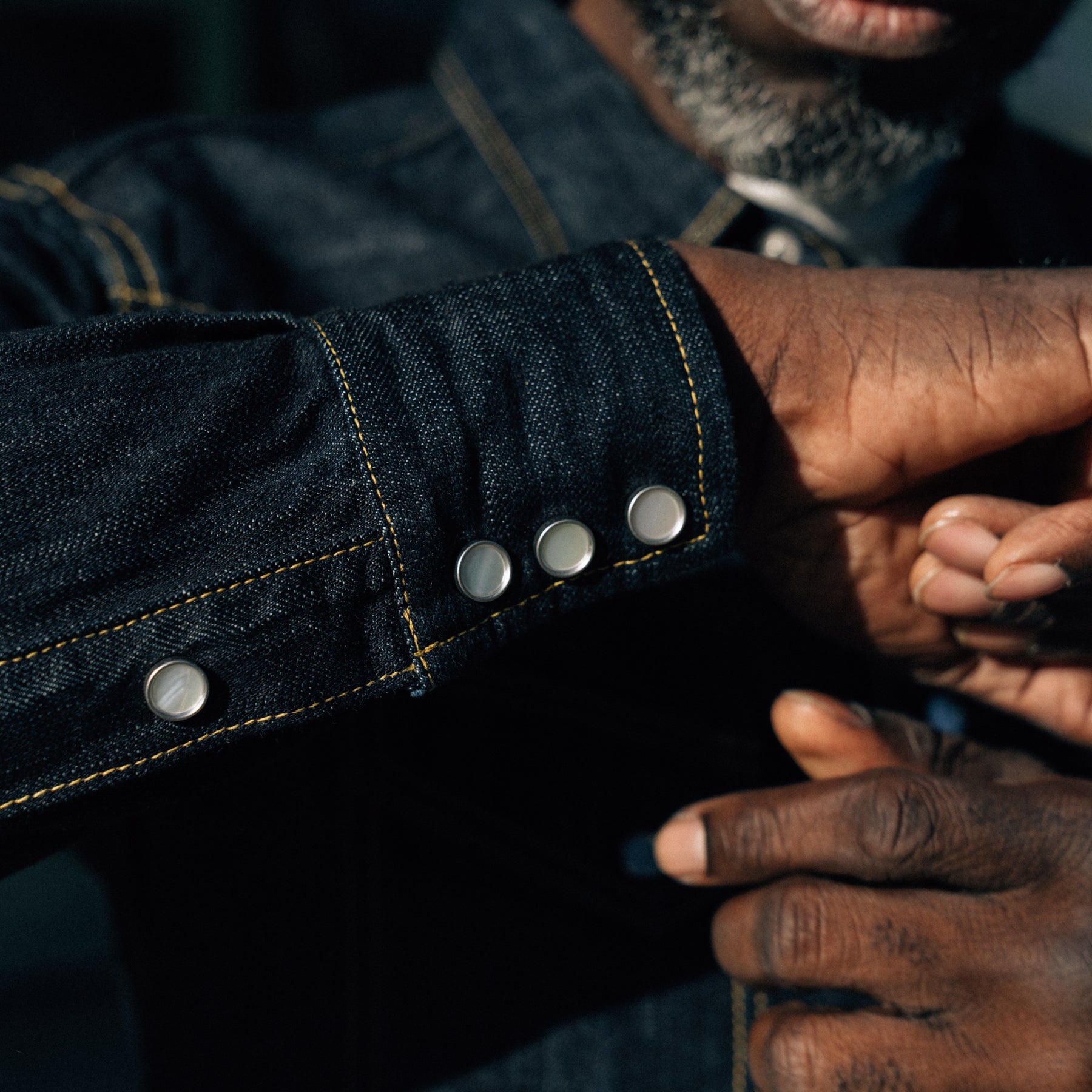 The Flat Head FN-SDW-001L 10oz Denim Western Shirt Blue