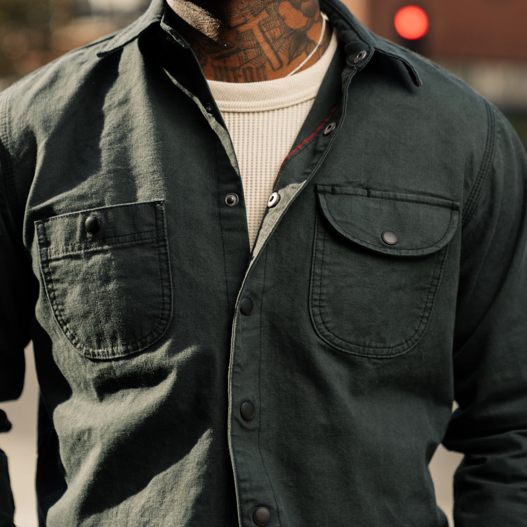 Rogue Territory Dyed Canvas Work Shirt Ash