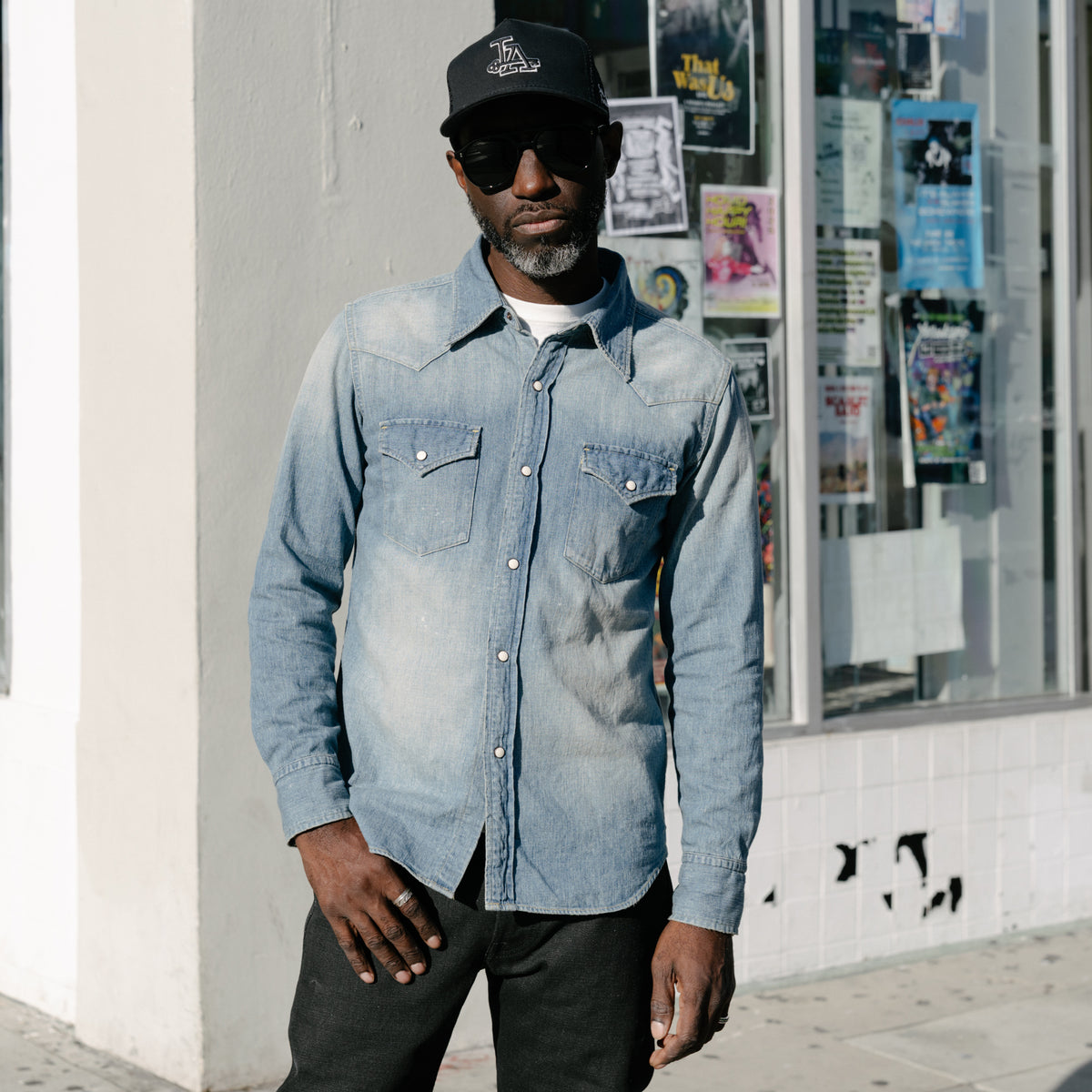 Full Count | Washed Denim Western Shirt