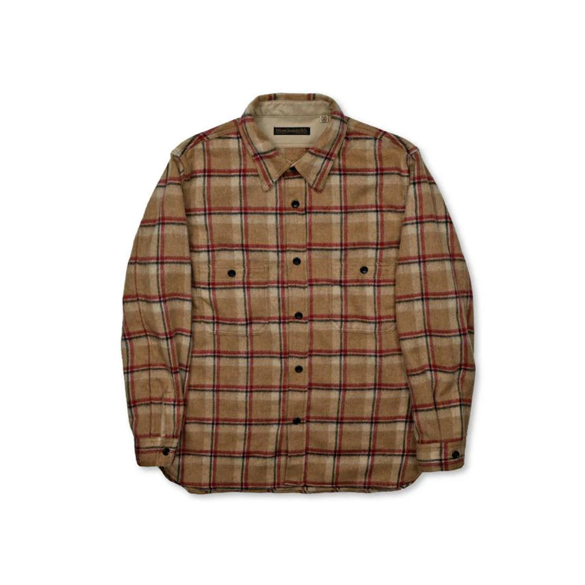 Full Count 4096 Wool Shaggy Check Work Shirt Beige