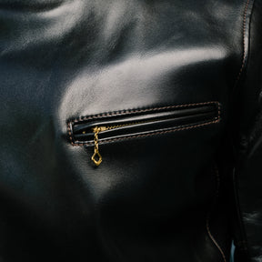Y'2 Leather HR-01 Vintage Horse Single Riders Jacket Black
