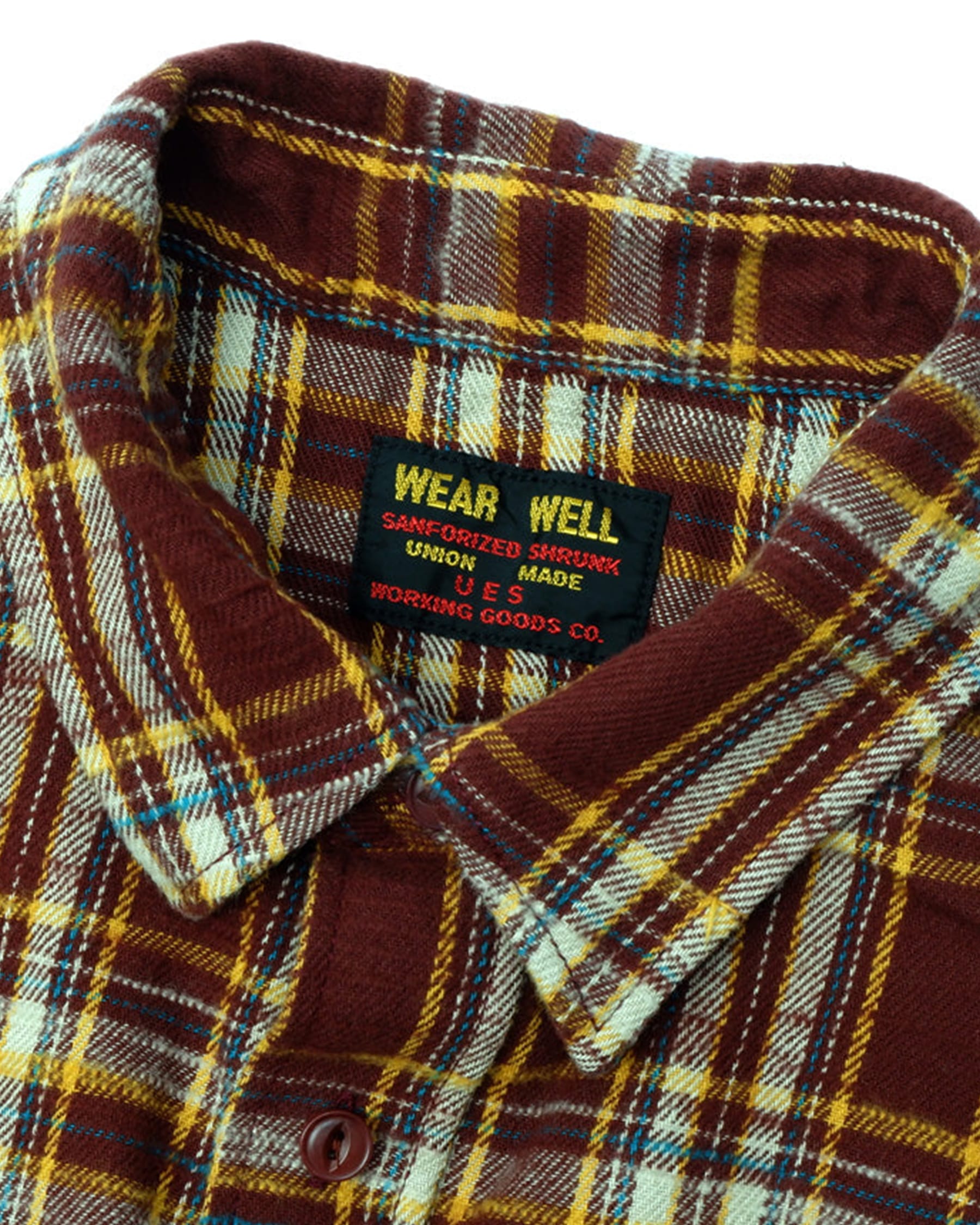 UES 502655 Slubby Flannel Shirt Brown