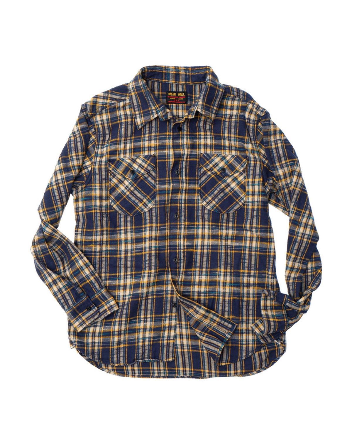 UES 502655 Slubby Flannel Shirt Navy