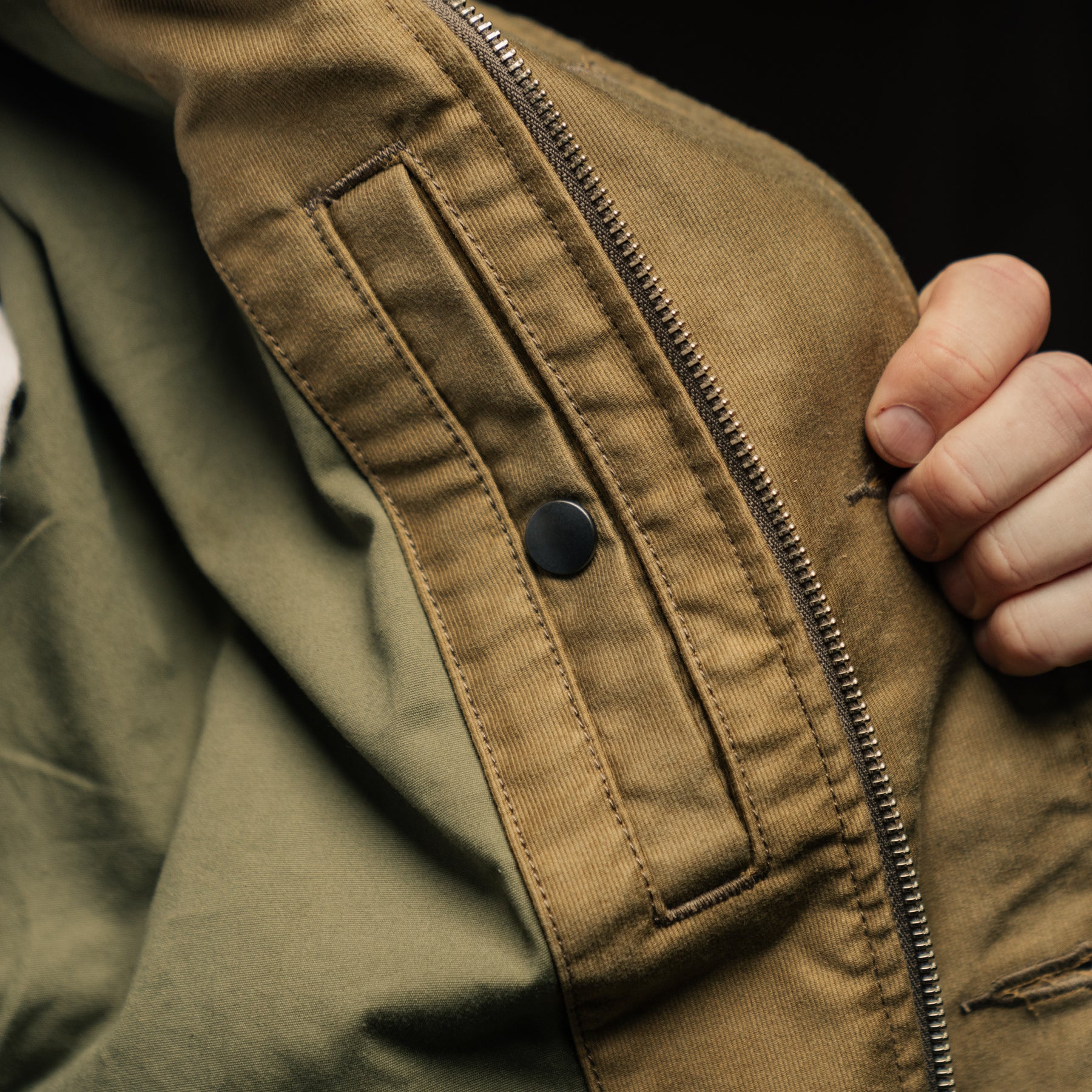 Iron Heart IH-48-KHA 12oz Whipcord Lightweight N1 Deck Jacket Khaki