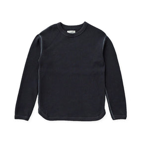 Full Count Heavyweight Waffle Long Sleeve T-Shirt Ink Black