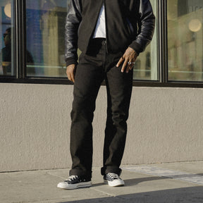 Iron Heart IH-634-SBG 21oz Selvedge Denim Straight Cut Jeans Superblack Fades to Grey