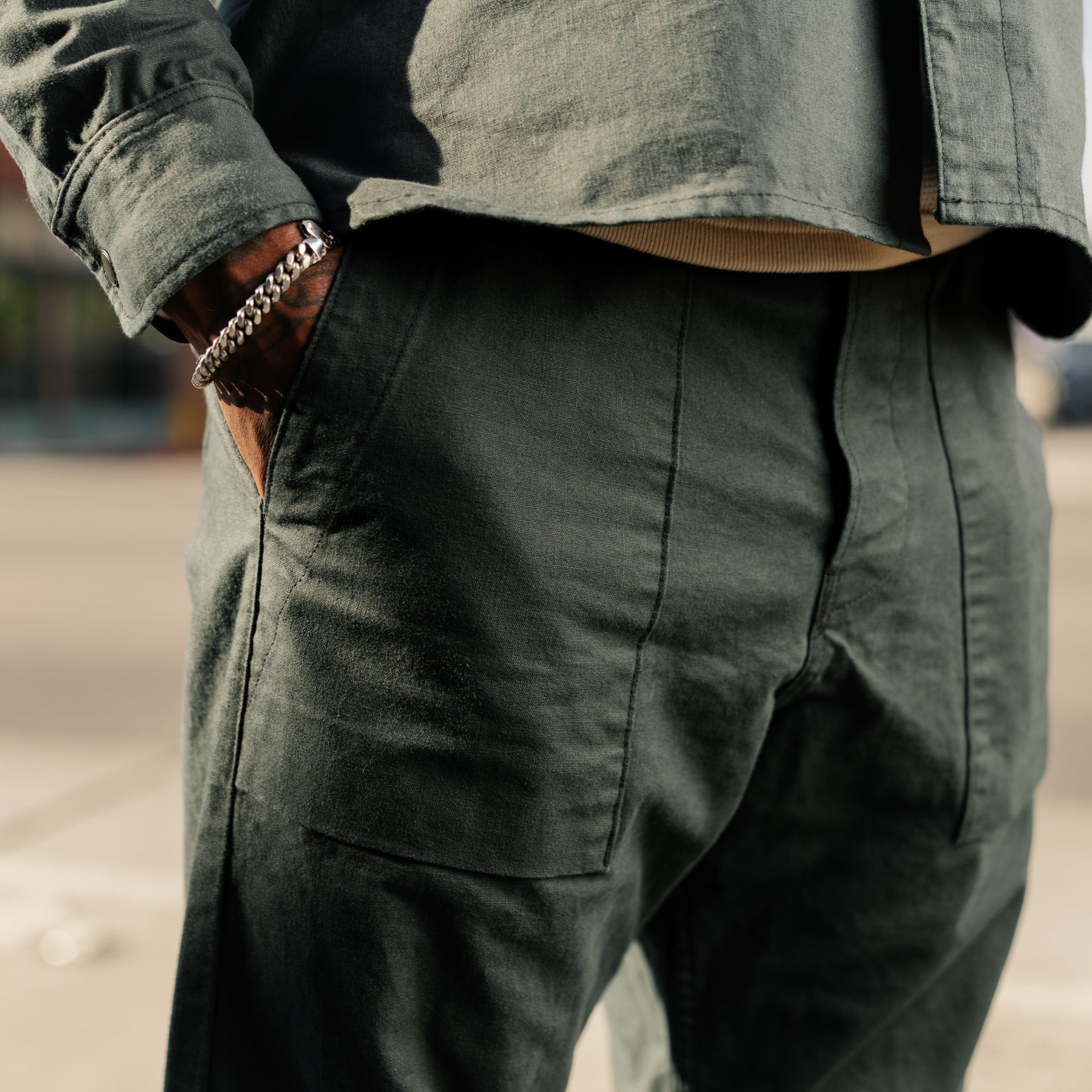 Rogue Territory Dyed Canvas Fatigue Pants Ash