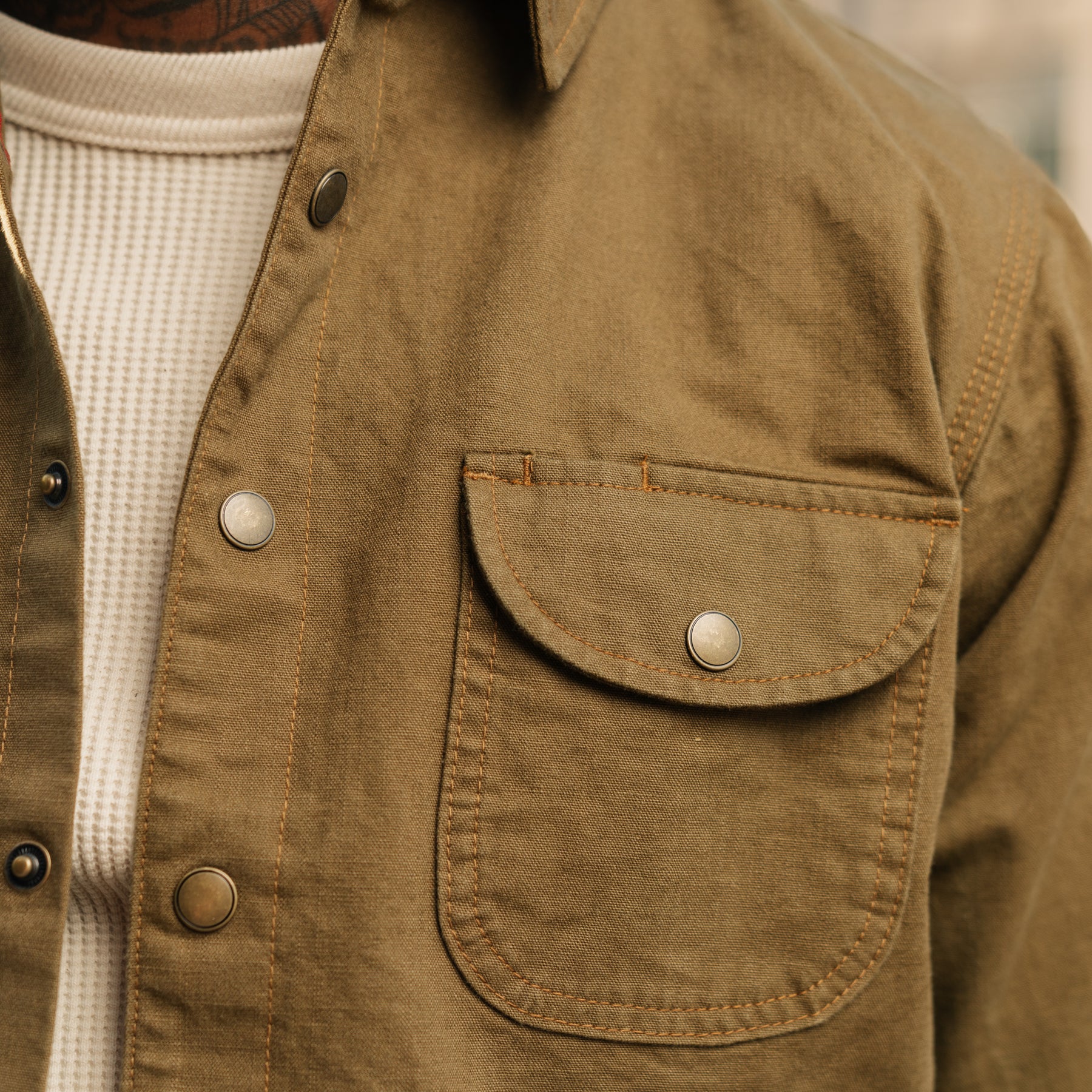 Rogue Territory Dyed Canvas Work Shirt Golden Brown