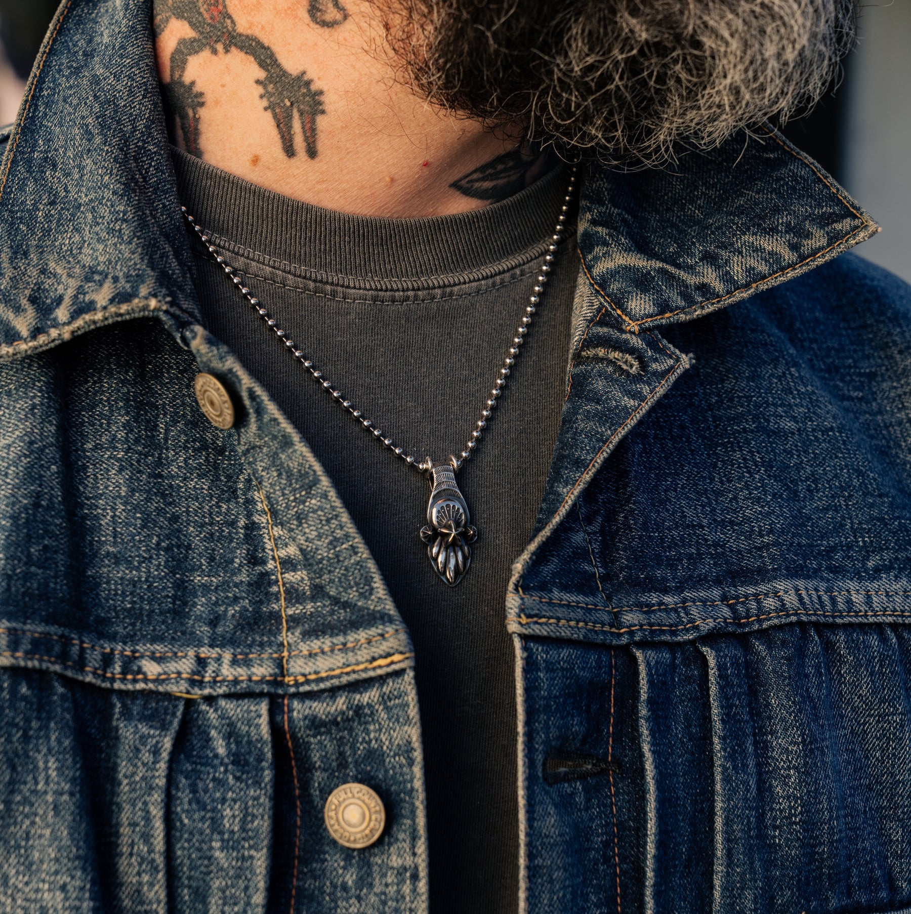 Mt. Hill Sterling Silver Small Flare Pendant with Ballchain