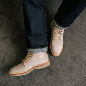 Alden x Snake Oil Provisions Lestat Plain Toe Boot Milkshake Suede