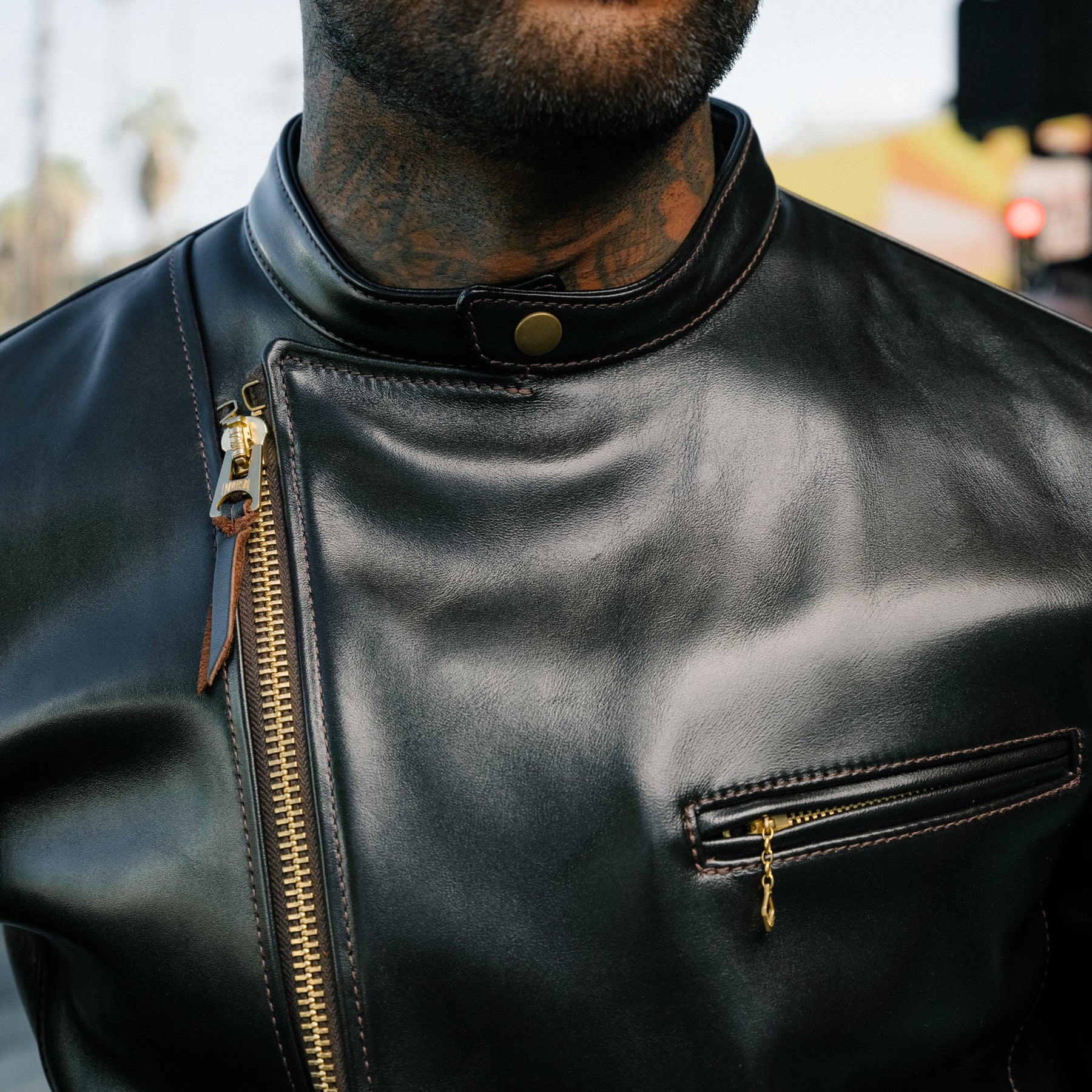 Y'2 Leather HR-01 Vintage Horse Single Riders Jacket Black