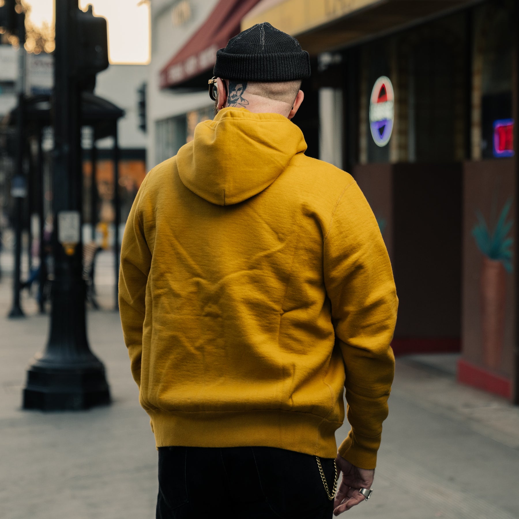 Iron Heart IHSH-81L-MUS-NP 14oz Ultra Heavyweight Cotton Zip Hoodie Mustard