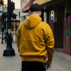 Iron Heart IHSH-81L-MUS-NP 14oz Ultra Heavyweight Cotton Zip Hoodie Mustard