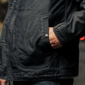 Iron Heart IHM-48-BLK 12oz Whipcord Lightweight N1 Deck Jacket Black