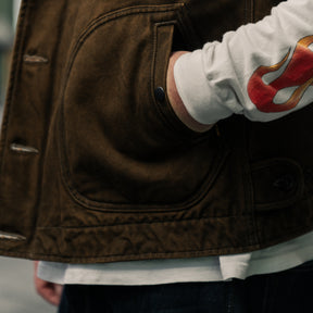 Iron Heart IHV-51-BRN 12oz Duck N1 Deck Vest Brown