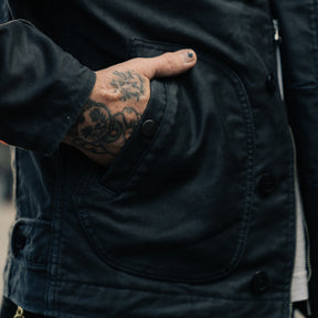 Iron Heart x Snake Oil Provisions IHM-48-NAV Whipcord Lightweight N1 Deck Jacket Navy