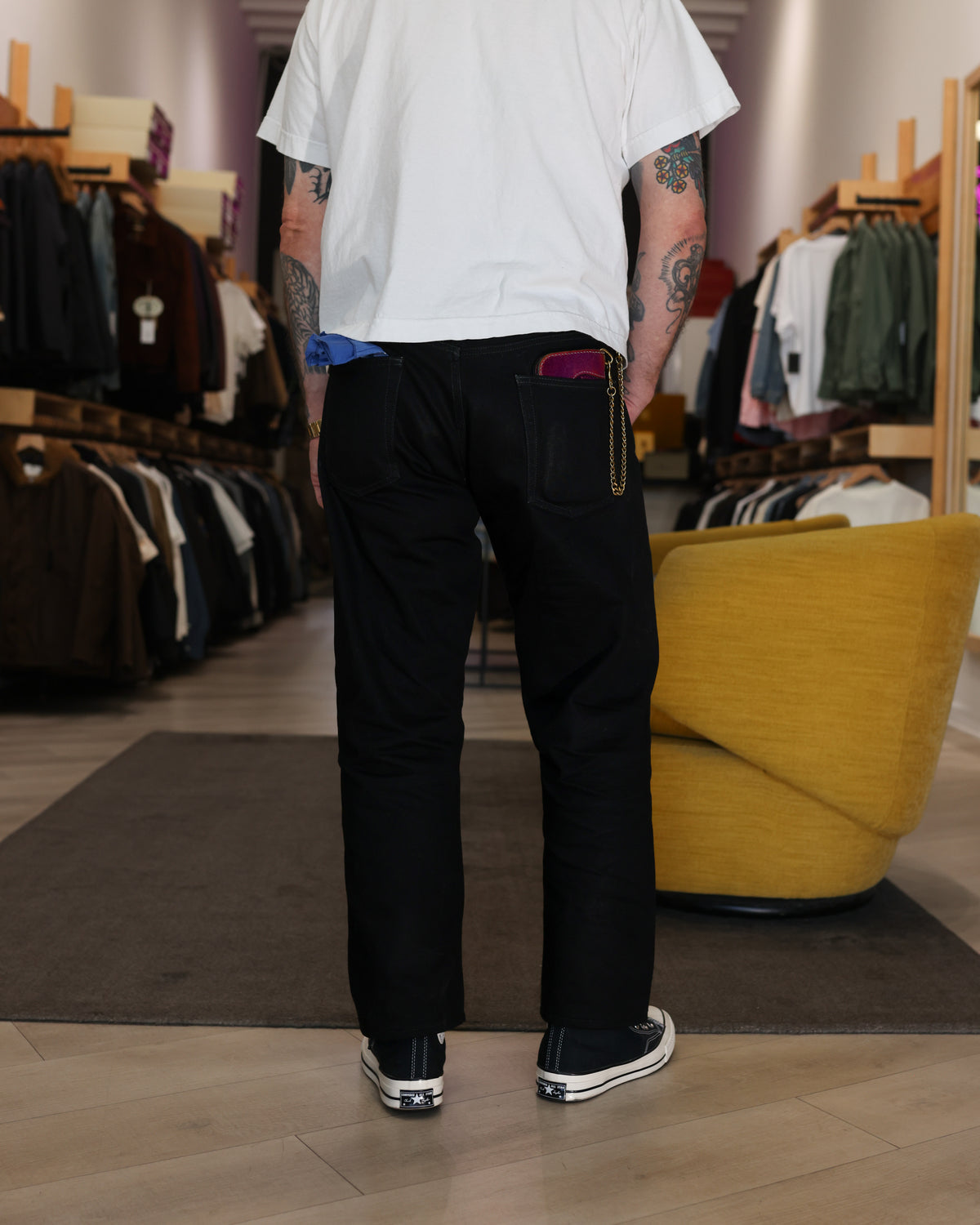 Aaron Levine New York 90's Washed Denim Jeans Rinse Black