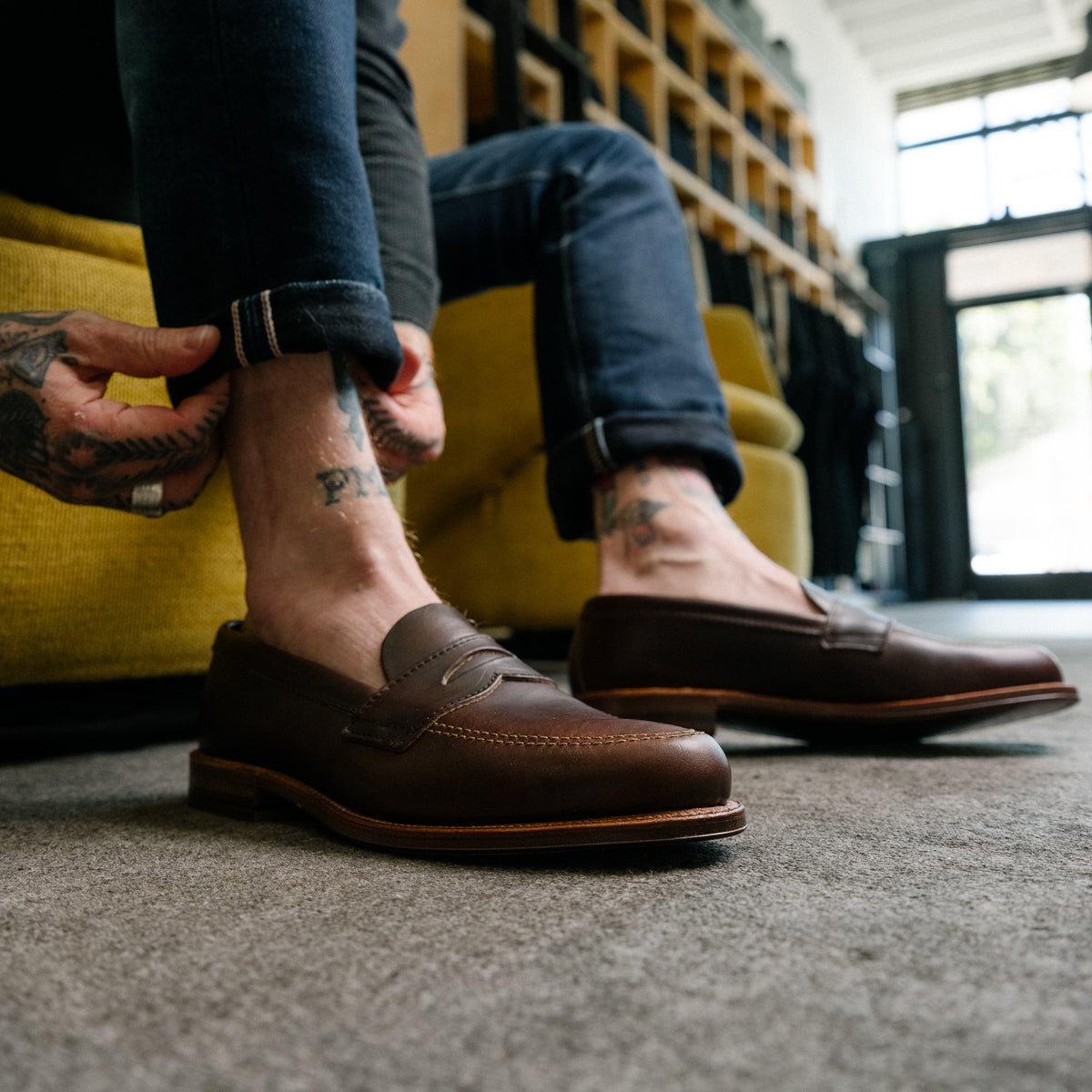 Alden x Snake Oil Provisions Unlined Loafer Brown Chromexcel