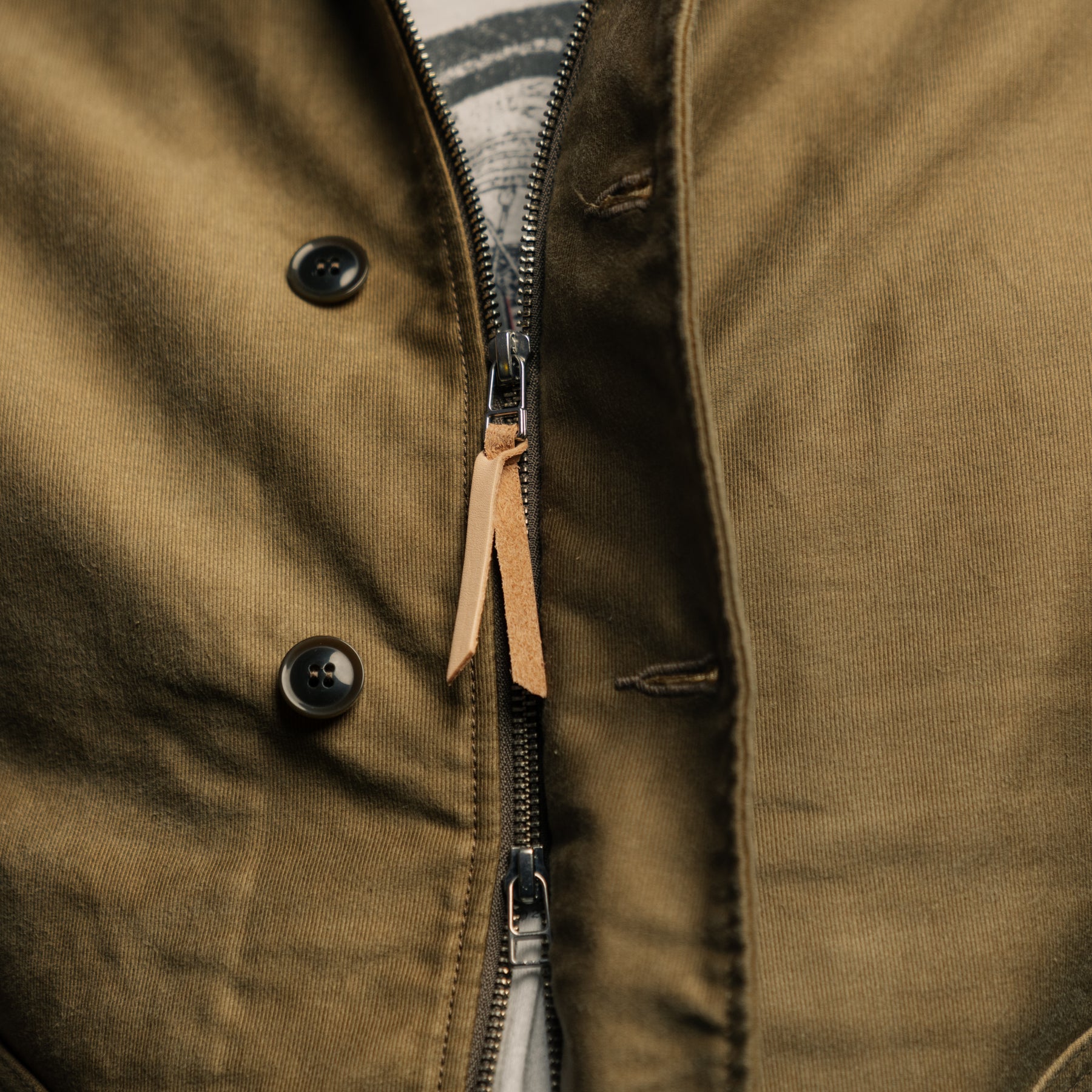 Iron Heart IH-48-KHA 12oz Whipcord Lightweight N1 Deck Jacket Khaki