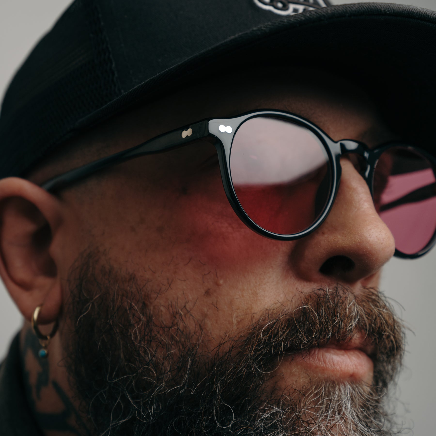 MOSCOT Miltzen Black with Custom Made Tints Purple Nurple