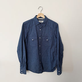 Rogue Territory 9oz Indigo Mock Twist Western Shirt Size M PRE-OWNED/ FINAL SALE
