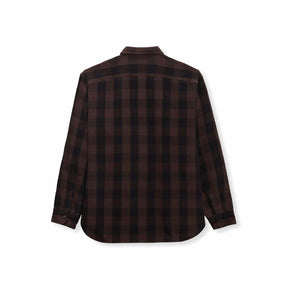 Momotaro MMLS6002 Block Check Long Sleeve Shirt Brown