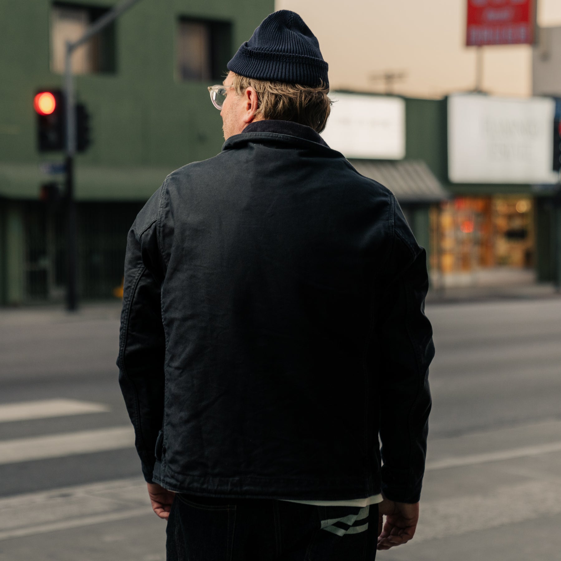 Iron Heart IHM-48-BLK 12oz Whipcord Lightweight N1 Deck Jacket Black