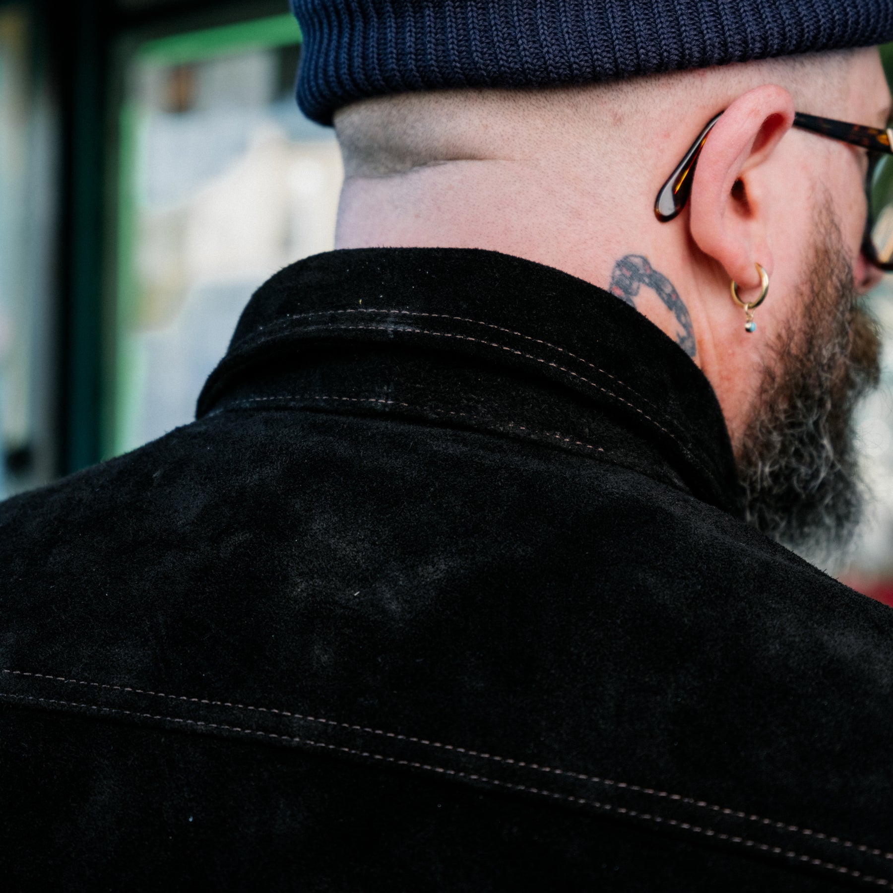 Y'2 Leather TB-139 Steer Roughout 3rd Type Jean Jacket Black