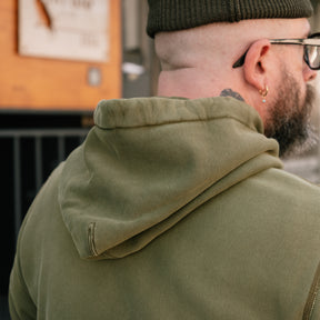 RRL Garment-Dyed Fleece Hoodie Olive