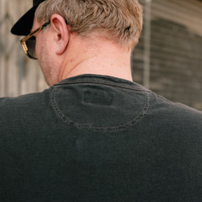 RRL Indigo Jersey Henley Shirt Sulphur Black