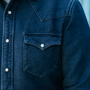 RRL Brushed Chamois Buffalo Western Overshirt Indigo