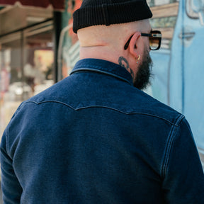 RRL Brushed Chamois Buffalo Western Overshirt Indigo