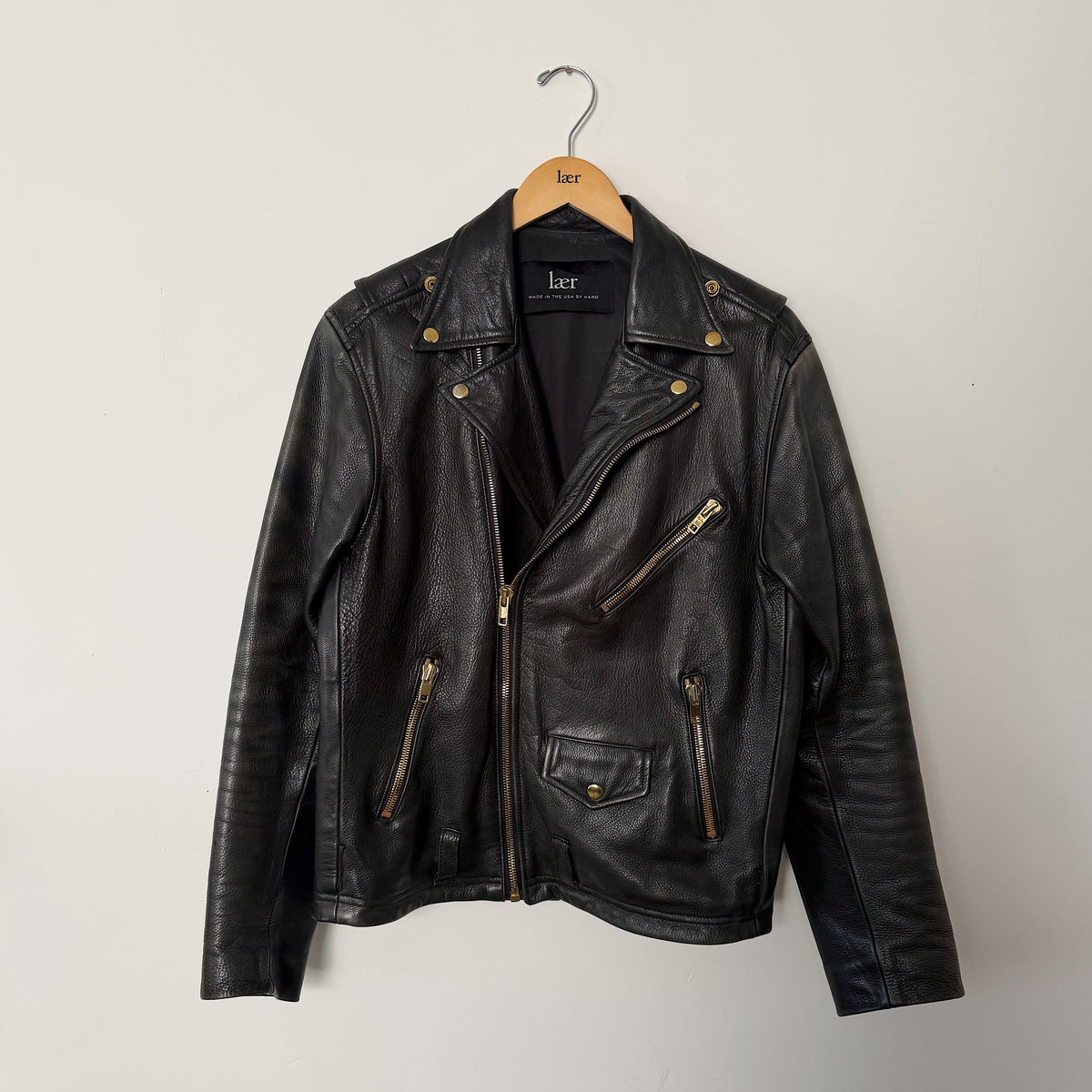 Lær Brand Classic Moto Jacket Black w/ Gold Hardware PRE-OWNED/ FINAL SALE
