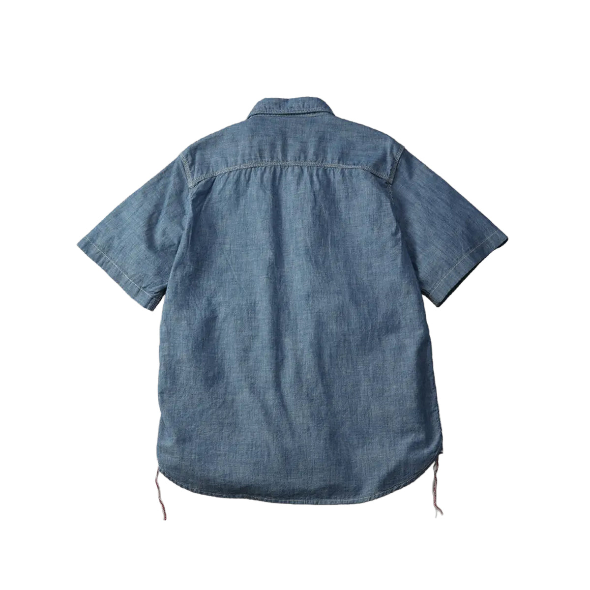 The Flat Head FN-SCK-010S Chambray Short Sleeve Work Shirt Blue