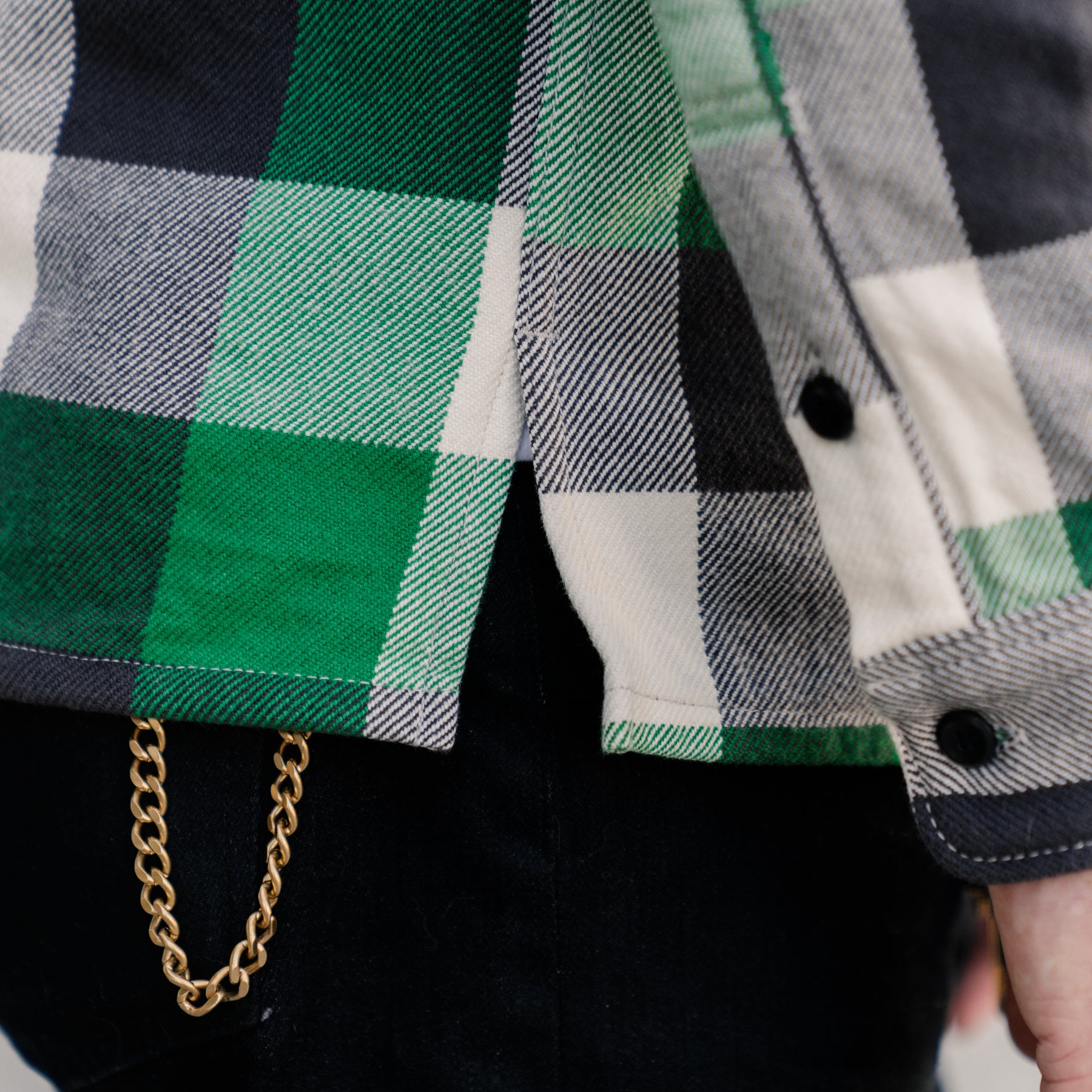 Iron Heart IHSH-428-GRN Ultra Heavy Flannel Vintage Check Work Overshirt Green