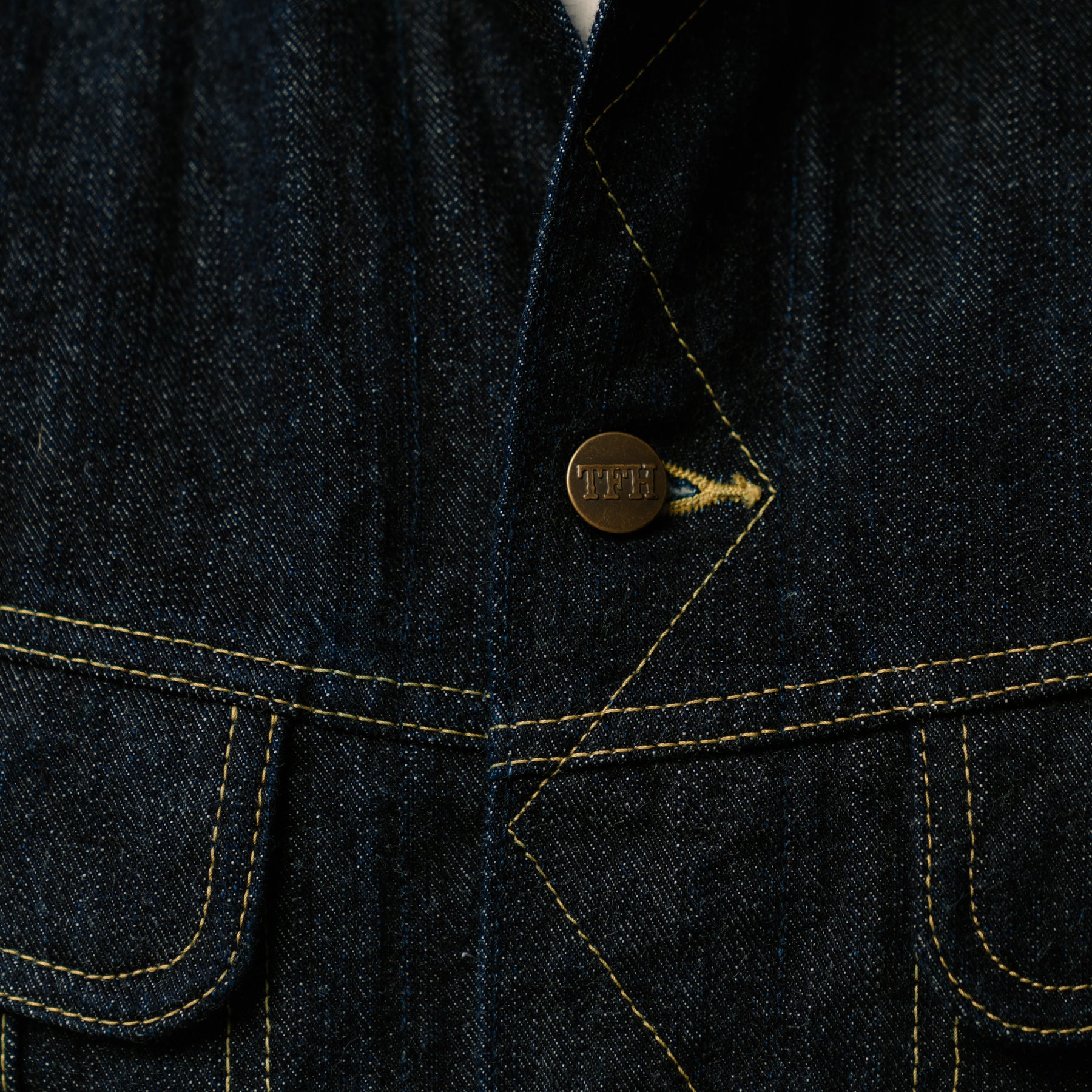 The Flat Head FN-OJ-D103 14.5oz Zimbabwe Cotton Denim Jacket Indigo