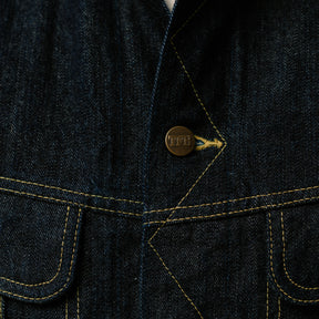 The Flat Head FN-OJ-D103 14.5oz Zimbabwe Cotton Denim Jacket Indigo