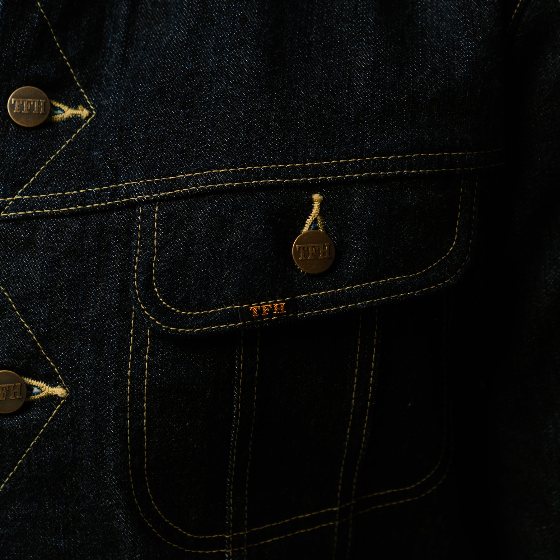 The Flat Head FN-OJ-D103 14.5oz Zimbabwe Cotton Denim Jacket Indigo