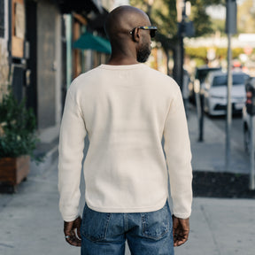 Full Count Heavyweight Waffle Long Sleeve T-Shirt Ecru