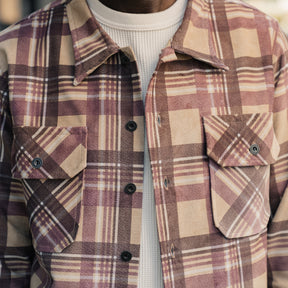 Full Count FL-4000 Suede Leather Check Work Shirt Beige FINAL SALE