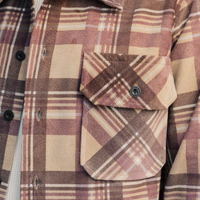 Full Count FL-4000 Suede Leather Check Work Shirt Beige FINAL SALE