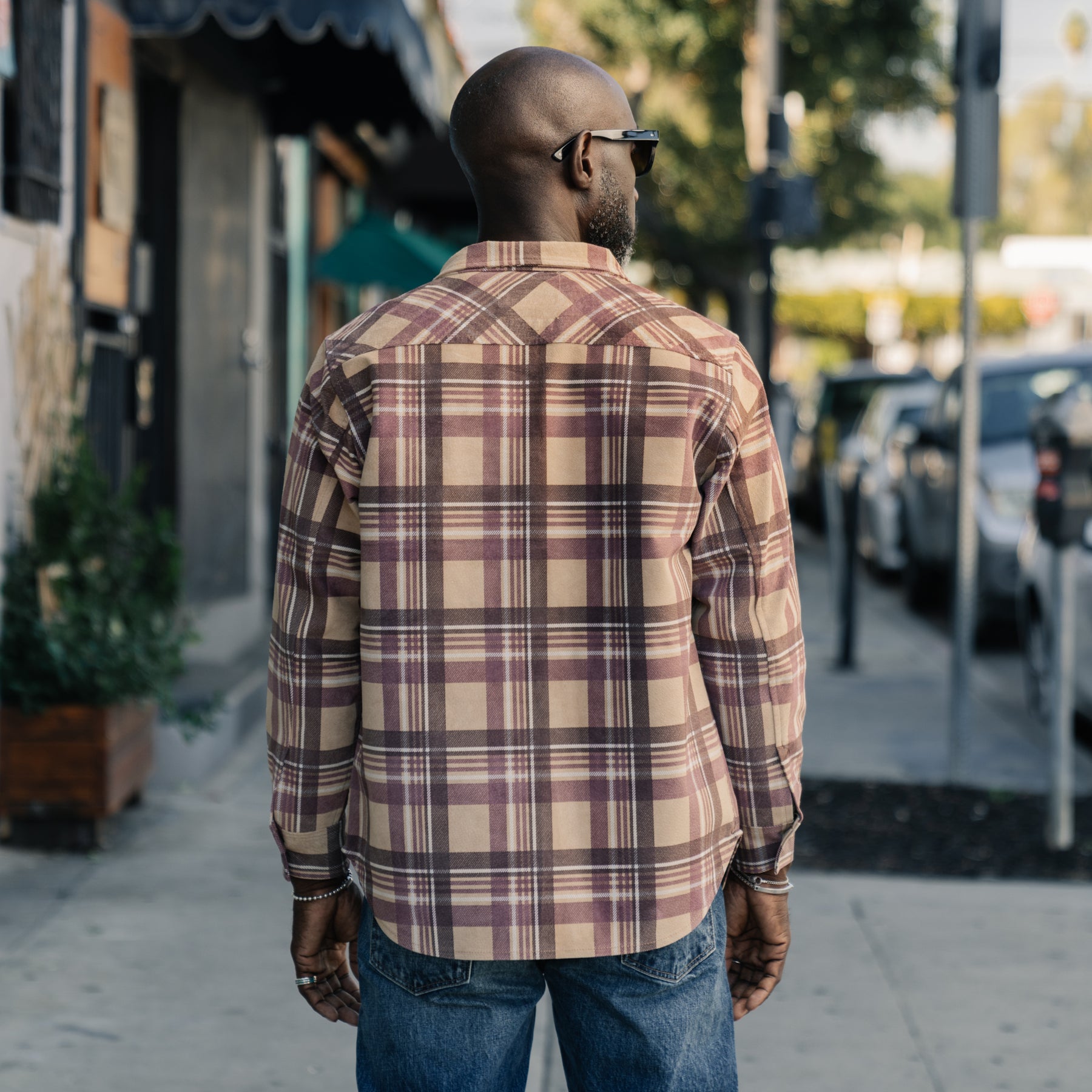 Full Count FL-4000 Suede Leather Check Work Shirt Beige FINAL SALE