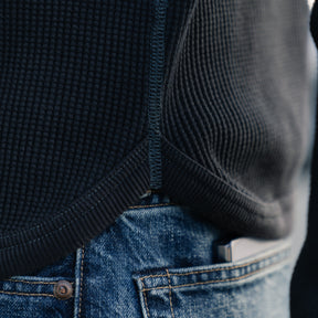 Full Count Heavyweight Waffle Long Sleeve T-Shirt Ink Black