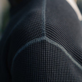 Full Count Heavyweight Waffle Long Sleeve T-Shirt Ink Black