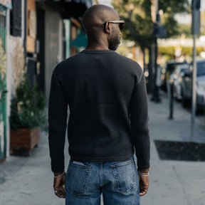 Full Count Heavyweight Waffle Long Sleeve T-Shirt Ink Black