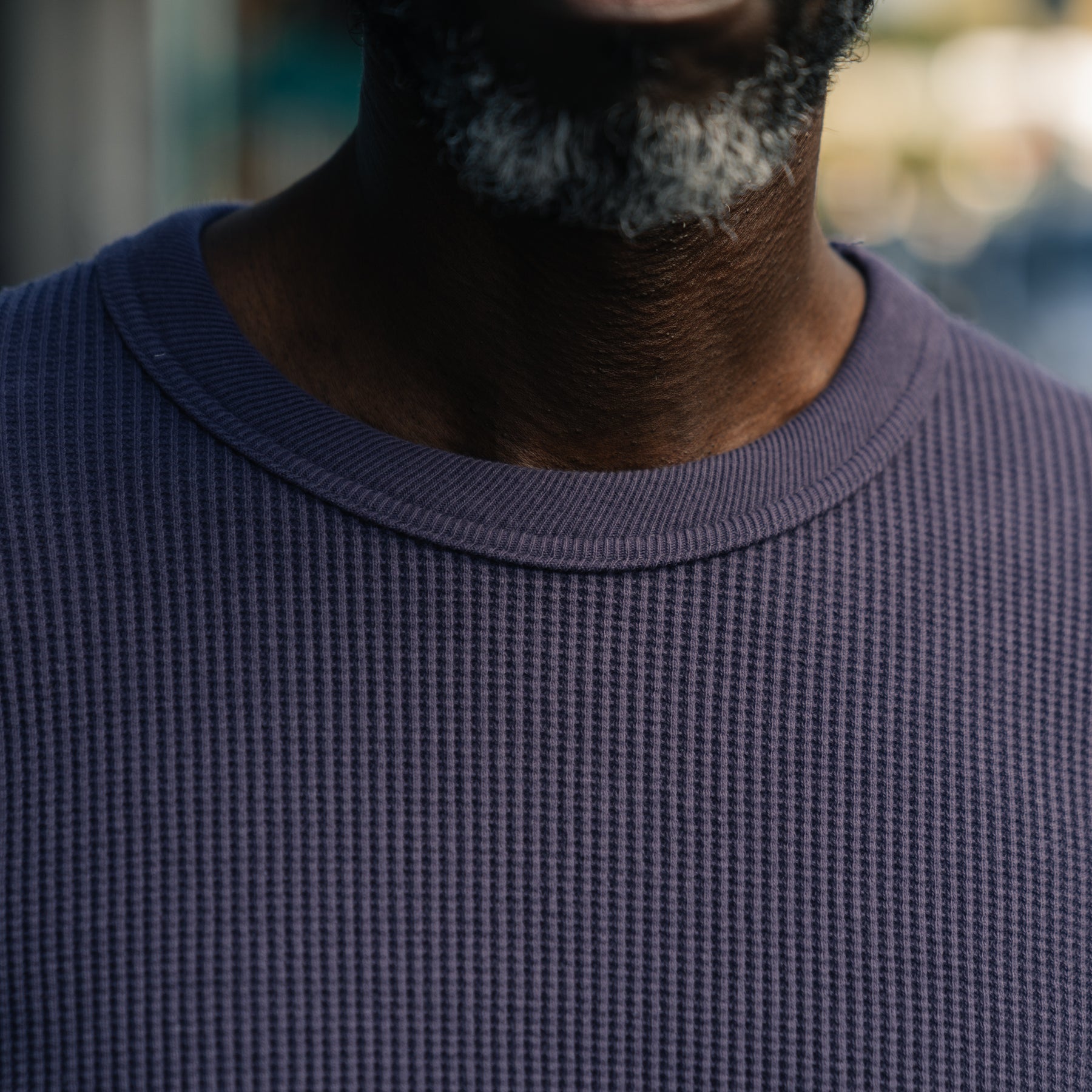 Full Count Heavyweight Waffle Long Sleeve T-Shirt Eggplant