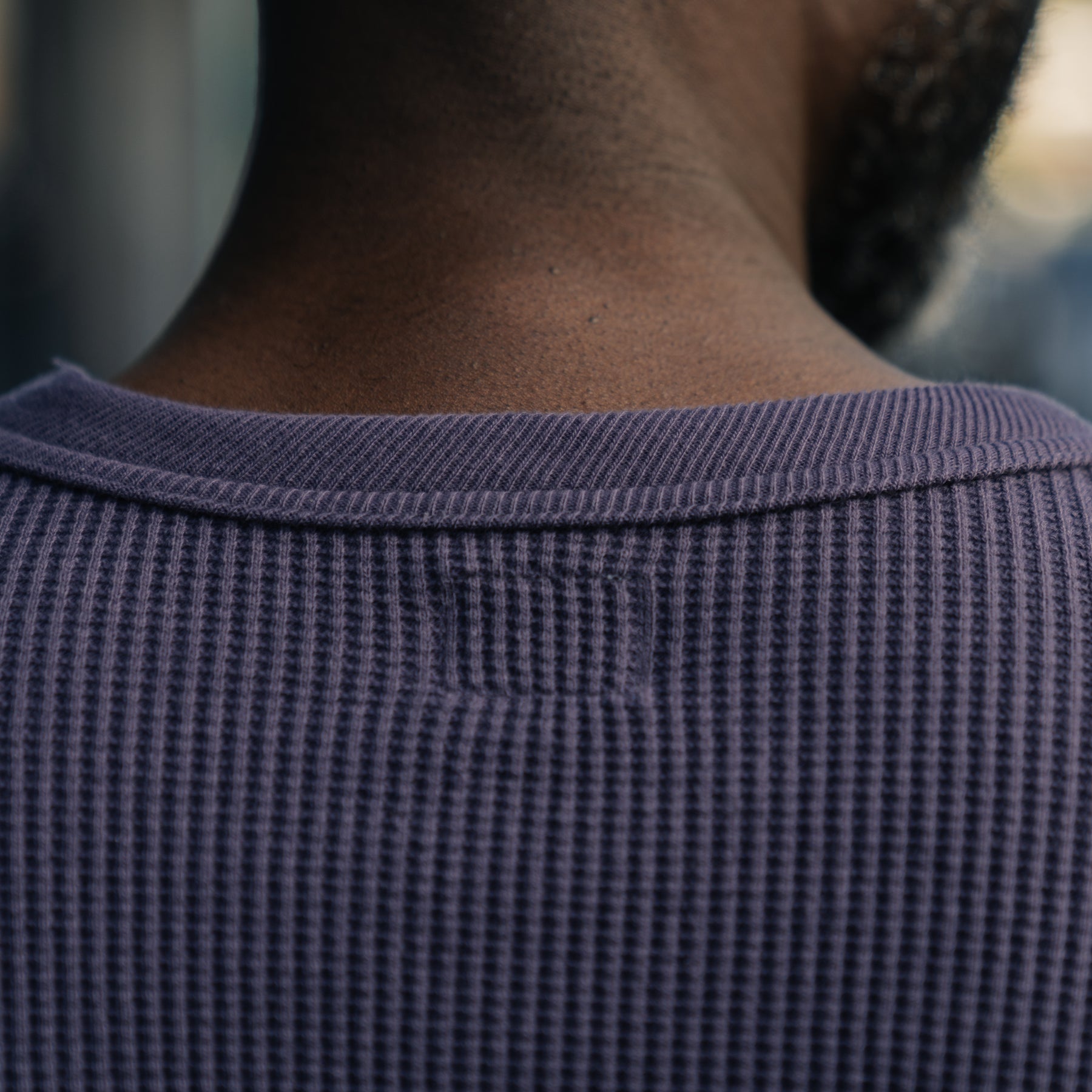 Full Count Heavyweight Waffle Long Sleeve T-Shirt Eggplant