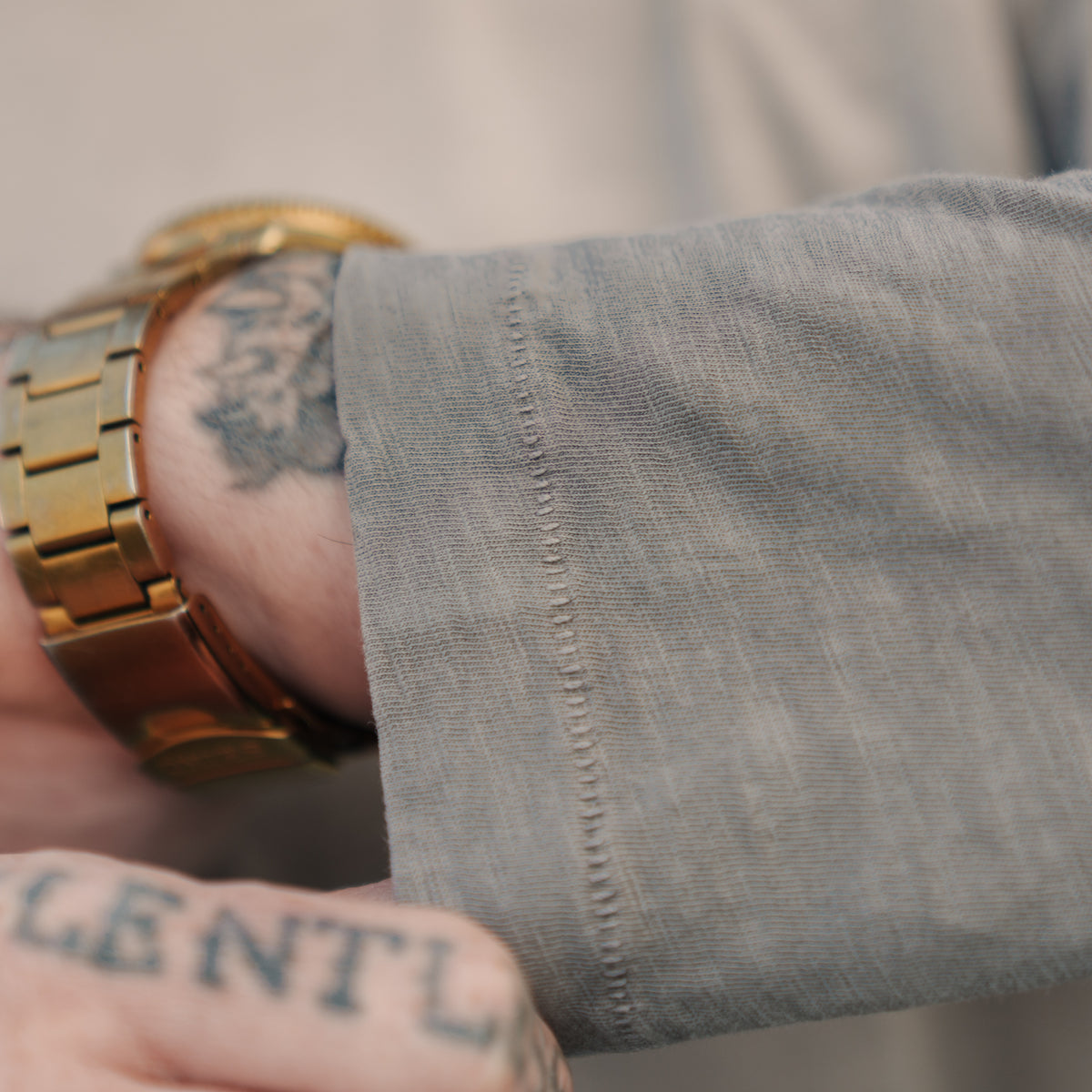 All-Time High Ultra Light Slub Knit Long Sleeve Tee Charcoal